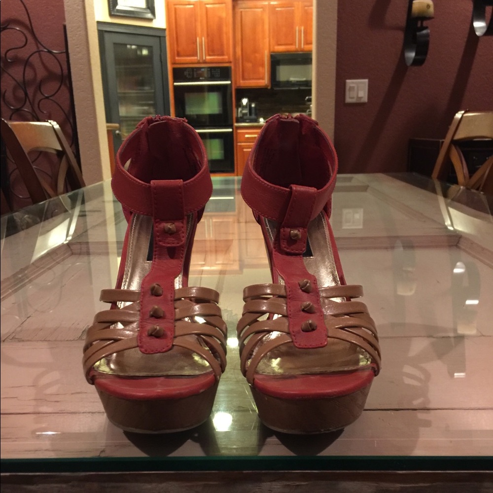 Material Girl platform wedge heels